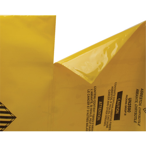 Doublures pour d&eacute;chets dangereux, Amiante, 40" lo x 26" la, 3 mils Les Distributions ICE