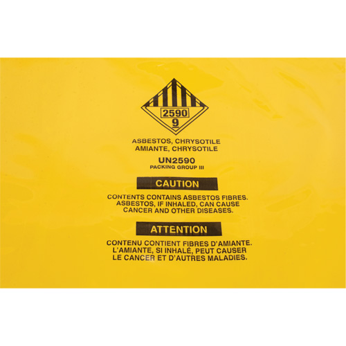 Doublures pour d&eacute;chets dangereux, Amiante, 40" lo x 26" la, 3 mils Les Distributions ICE