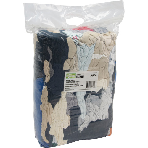 Recycled Material Wiping Rags, Fleece, Mix Colours, 10 lbs. Les Distributions ICE