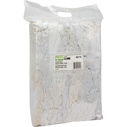 Chiffons fabriqu&eacute;s &agrave; partir de mat&eacute;riaux recycl&eacute;s, Coton, Blanc, 10 lb Les Distributions ICE