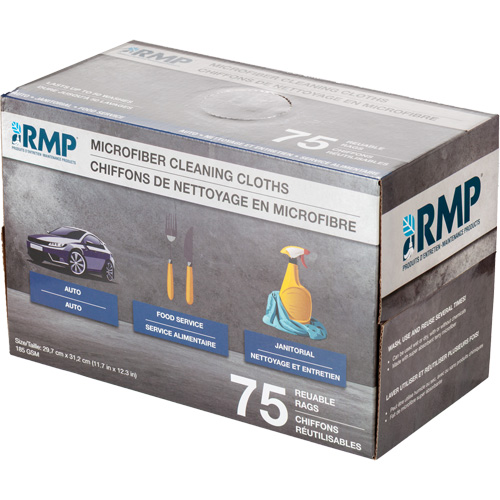 Washable Cleaning Cloths, Microfibre, White Les Distributions ICE