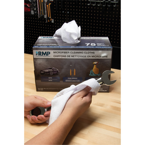 Washable Cleaning Cloths, Microfibre, White Les Distributions ICE