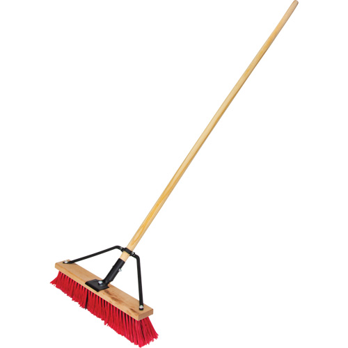 Push Broom with Braced Handle, 18", Medium, PVC Bristles Les Distributions ICE