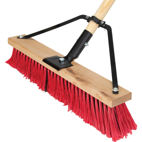 Push Broom with Braced Handle, 18", Medium, PVC Bristles Les Distributions ICE