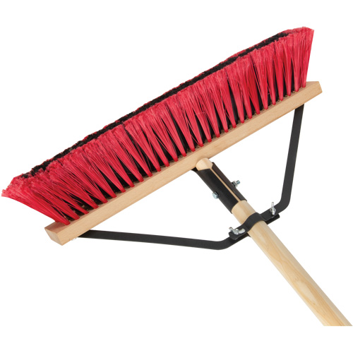 Push Broom with Braced Handle, 18", Medium, PVC Bristles Les Distributions ICE