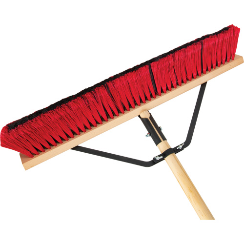 Push Broom with Braced Handle, 24", Medium, PVC Bristles Les Distributions ICE