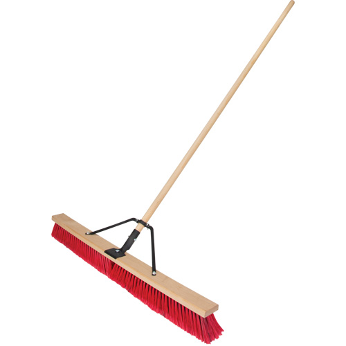 Push Broom with Braced Handle, 36", Medium, PVC Bristles Les Distributions ICE