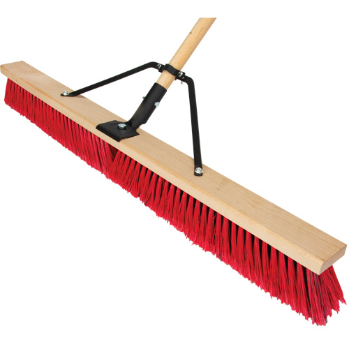 Push Broom with Braced Handle, 36", Medium, PVC Bristles Les Distributions ICE