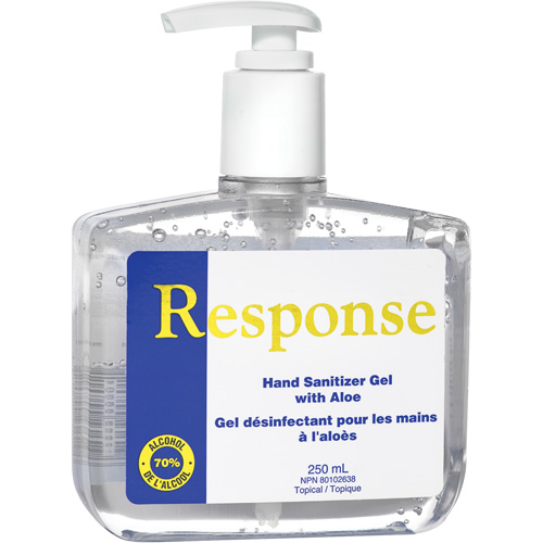 Response&reg; Hand Sanitizer Gel with Aloe, 250 ml, Pump Bottle, 70% Alcohol Les Distributions ICE