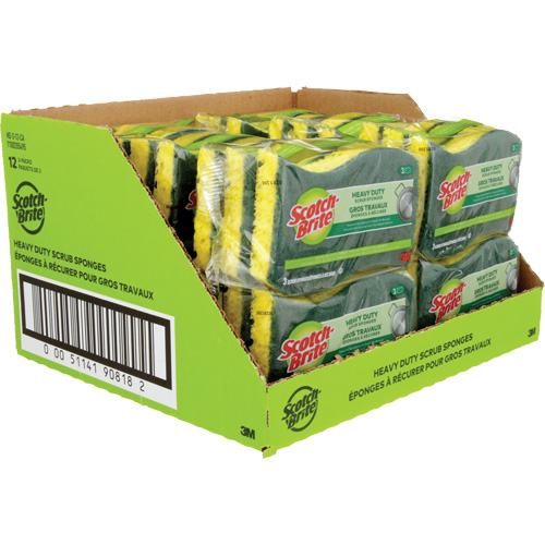 Scotch-Brite&reg; Heavy Duty Scrub Sponge, Scrubbing, 2-3/5" W x 4-2/5" L Les Distributions ICE