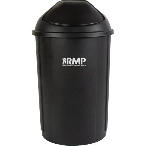 Bac &agrave; d&eacute;chets demi-rond avec couvercle, Poly&eacute;thyl&egrave;ne, 21 gal. US Les Distributions ICE