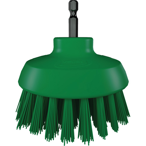 Brosse ronde HyDrive pour perceuse, Soies Tr&egrave;s ferme, Longueur de 3-1/10", Vert Les Distributions ICE