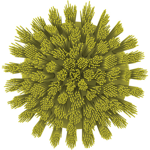 HyDrive Round Drill Brush, Extra Stiff Bristles, 3-1/10" Long, Yellow Les Distributions ICE