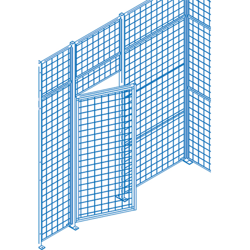 Wire Mesh Partition Components - Swing Doors, 4' W x 7' H Les Distributions ICE