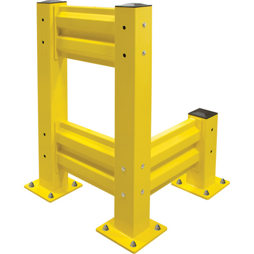 Industrial Safety Guard Rail, Steel, 19" L x 12" H, Safety Yellow Les Distributions ICE