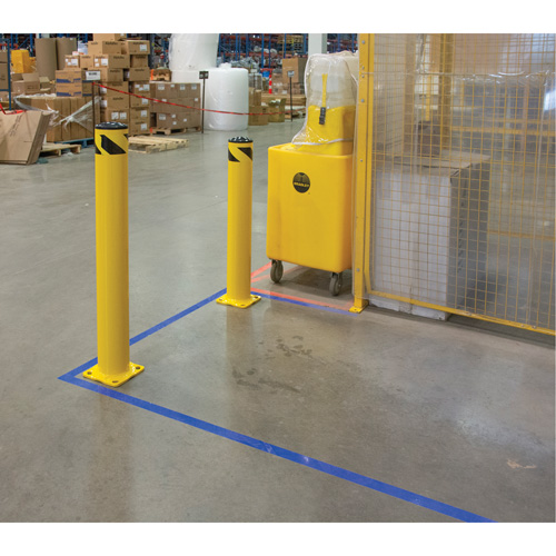 Safety Bollard, Steel, 36" H x 5-1/2" W, Yellow Les Distributions ICE