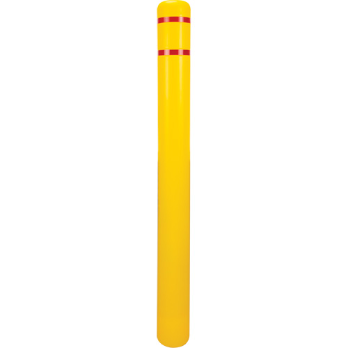 Capuchon en poly&eacute;thyl&egrave;ne pour borne de protection, 4-1/2" dia. x 52" l, Rouge/Jaune Les Distributions ICE