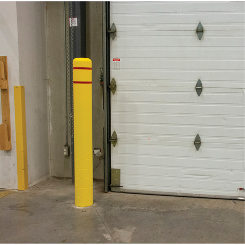 Capuchon en poly&eacute;thyl&egrave;ne pour borne de protection, 4-1/2" dia. x 64" l, Rouge/Jaune Les Distributions ICE