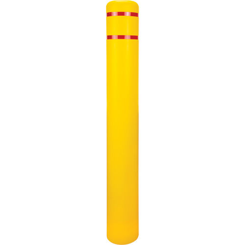 Capuchon en poly&eacute;thyl&egrave;ne pour borne de protection, 6-5/8" dia. x 52" l, Rouge/Jaune Les Distributions ICE