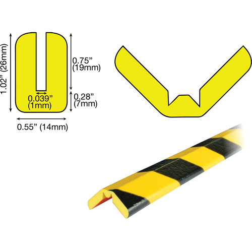 Butoir de protection de rebords mod&egrave;le W 5M, Longueur 16,42' (5 m) Les Distributions ICE
