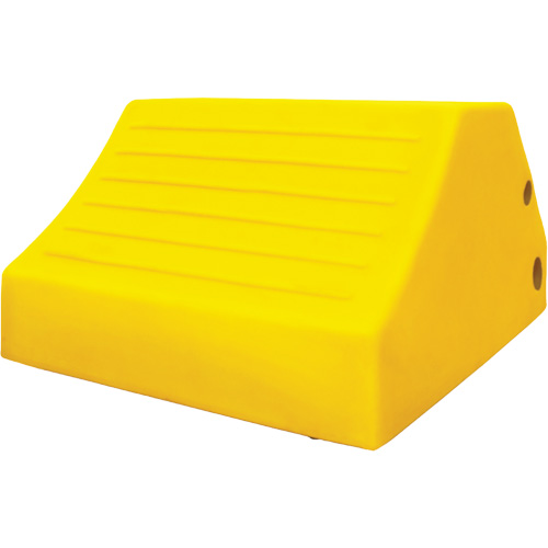 165 Ton Large Equipment Wheel Chock with Handle & Hole, Urethane, Yellow Les Distributions ICE