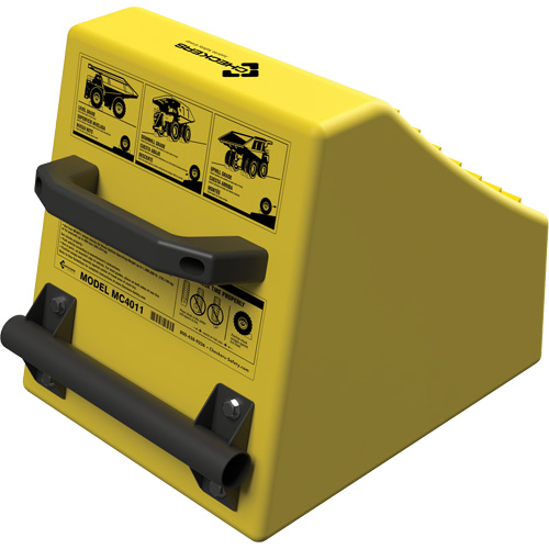 Cale de roue ultra-robuste pour l'exploitation mini&egrave;re Checkers Safety, PEHD, Jaune, 14-1/2" la x 17-1/2" p x 16" h Les Distributions ICE