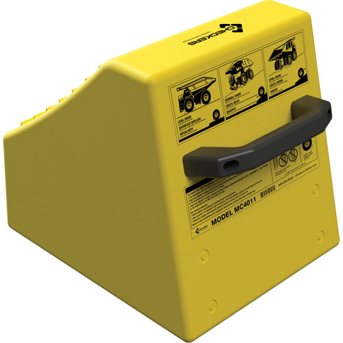 Checkers Safety Heavy-Duty Ultra Class Mining Wheel Chock without Bracket, HDPE, Yellow, 14-1/2" W x 17-1/2" D x 16" H Les Distributions ICE