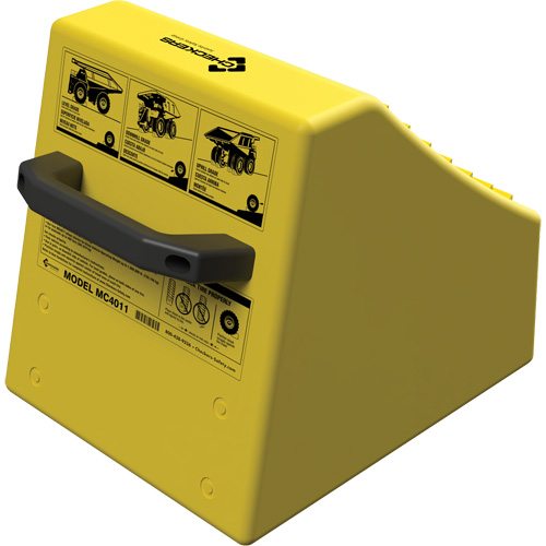 Checkers Safety Heavy-Duty Ultra Class Mining Wheel Chock without Bracket, HDPE, Yellow, 14-1/2" W x 17-1/2" D x 16" H Les Distributions ICE