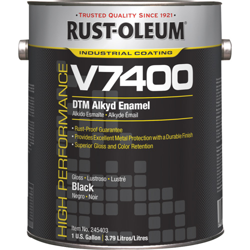 High-Performance V7400 System 340 VOC DTM Alkyd Enamel, Black, High-Gloss, Gallon Les Distributions ICE