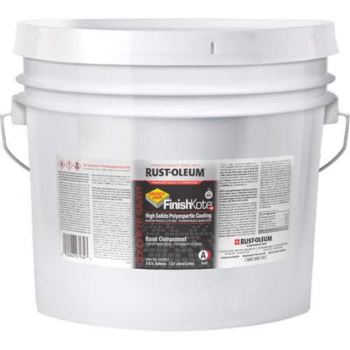 Concrete Saver&reg; FinishKote 80 High Solids Polyaspartic Floor Coating Part A, Pail, Clear/Tint Base Les Distributions ICE
