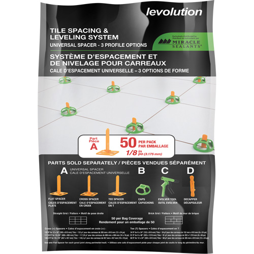 Cales d'espacement universelles Miracle Sealants Levolution Les Distributions ICE