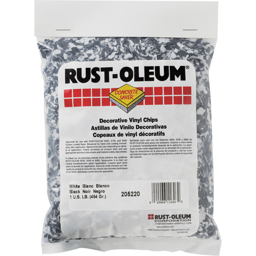 Pastilles de vinyle d&eacute;coratives Concrete Saver, 0,5 kg, Sac, M&eacute;lange noir/blanc Les Distributions ICE