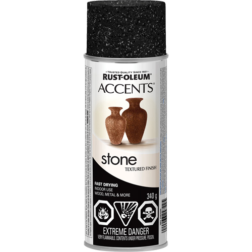Accents&reg; Stone Creations Spray Paint, Aerosol Can, Black Granite Les Distributions ICE