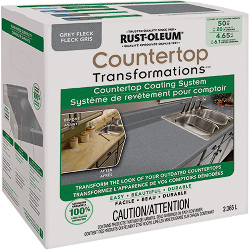 Syst&egrave;me de rev&ecirc;tement mouchet&eacute; pour comptoir Countertop Transformations, 2,37 L, Trousse, Molleton gris Les Distributions ICE
