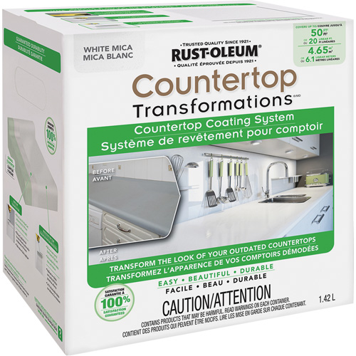 Countertop Transformations&reg; Mica Countertop Coating System, 1.42 L, Kit, White Mica Les Distributions ICE