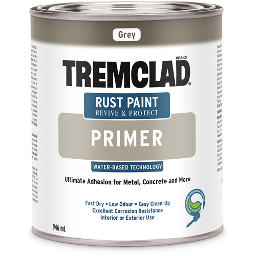 Tremclad&reg; Water-Based Rust Paint Primer, 946 ml, Can, Grey Les Distributions ICE