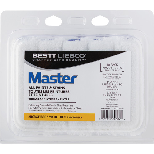 Master Microfiber Roller Cover, 10 mm (3/8") Nap, 101.6 mm (4") L Les Distributions ICE