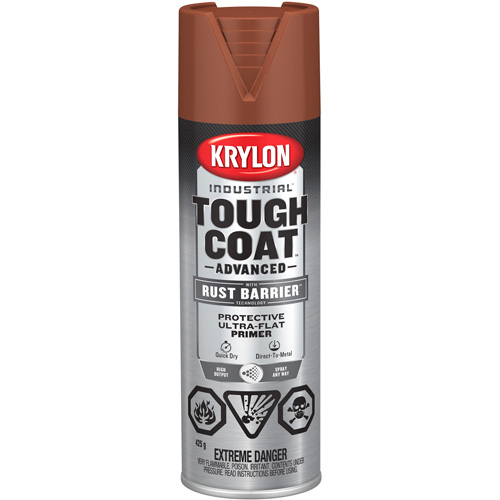 Peinture Tough Coat avec technologie Rust Barrier, Appr&ecirc;t oxyde rouge, Ultra-mat, 425 g, Canette a&eacute;rosol Les Distributions ICE