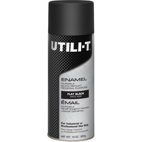 Peinture-&eacute;mail en a&eacute;rosol polyvalent UTILI-T, Noir, Fini mat profond, 10 oz/283 g, Canette a&eacute;rosol Les Distributions ICE