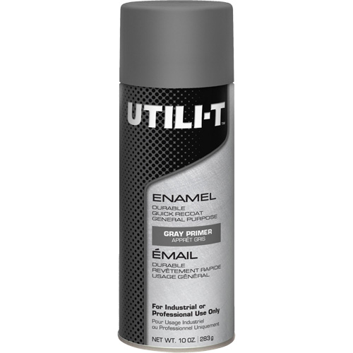 UTILI-T General Purpose Enamel Spray Paint, Grey Primer, 10 oz./283 g, Aerosol Can Les Distributions ICE