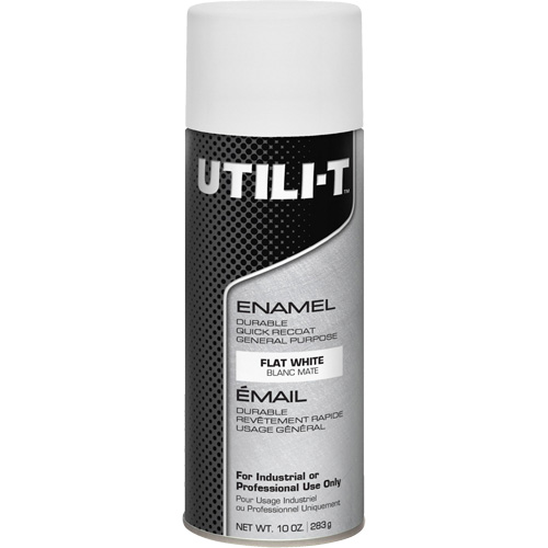 Peinture-&eacute;mail en a&eacute;rosol polyvalent UTILI-T, Blanc, Fini mat profond, 10 oz/283 g, Canette a&eacute;rosol Les Distributions ICE