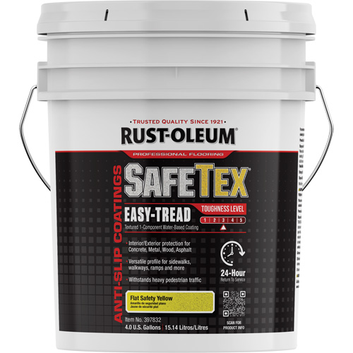 SafeTex&reg; Easy-Tread Acrylic Coating, 4 gal., Water-Based, Flat Finish/Textured, Yellow Les Distributions ICE