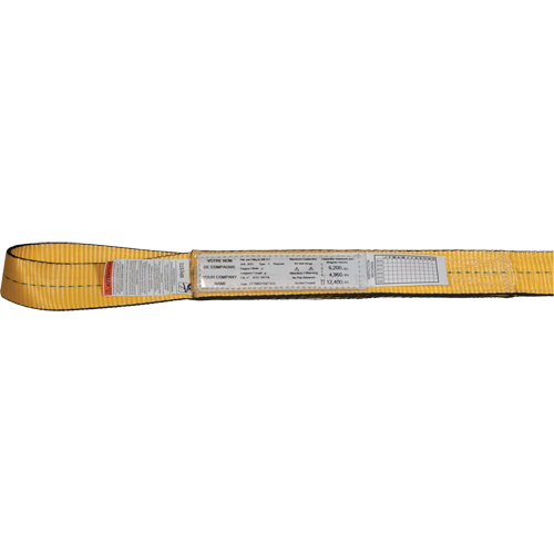 &eacute;lingues de levage en nylon, Pli Simple, Oeillet double, Type 3, 2" la x 3' lo, Limite de charge verticale 3100 lb Les Distributions ICE