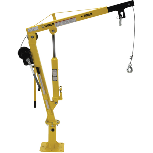 Grue &agrave; fl&egrave;che pour camion actionn&eacute;e par treuil, Capacit&eacute; de 500 lb (0,25 tonne), Limite de 102' Les Distributions ICE