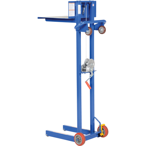 Platform Lift Stacker, Hand Winch Operated, 400 lbs. Capacity, 58" Max Lift Les Distributions ICE