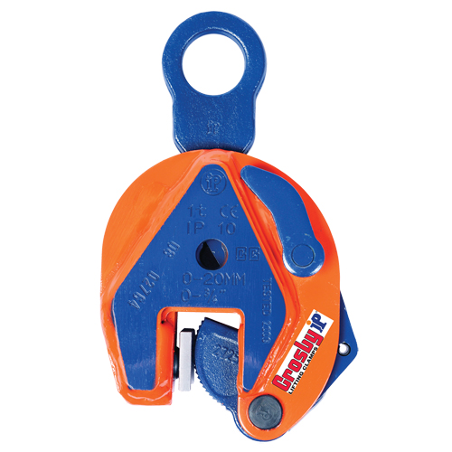 IP10 Vertical Lifting Clamp, 1000 lbs. (0.5 tons) Working Load Limit, 0" - 5/8" Jaw Opening Les Distributions ICE