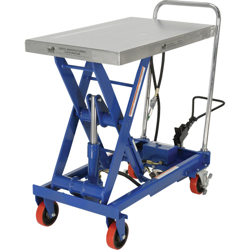 Pneumatic Hydraulic Scissor Lift Table, Steel, 32-1/2" L x 19-3/4" W, 1000 lbs. Cap. Les Distributions ICE