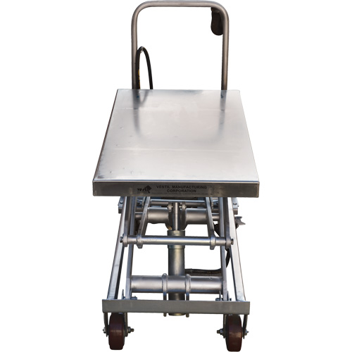 Pneumatic Hydraulic Scissor Lift Table, Stainless Steel, 35-1/2" L x 20" W, 800 lbs. Cap. Les Distributions ICE