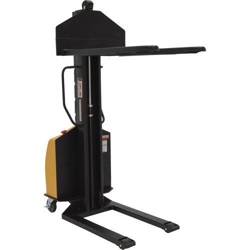 Narrow Mast Powered Lift Stacker, Electric Operated, 1000 lbs. Capacity, 63" Max Lift Les Distributions ICE