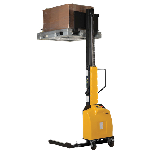 Narrow Mast Powered Lift Stacker, Electric Operated, 1500 lbs. Capacity, 98" Max Lift Les Distributions ICE